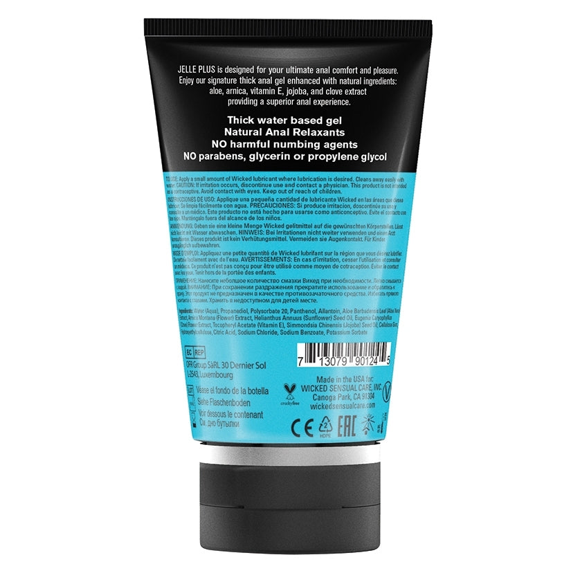 Wicked Aqua Jelle Plus Anal Lubricant with Relaxants 4oz - Image 2
