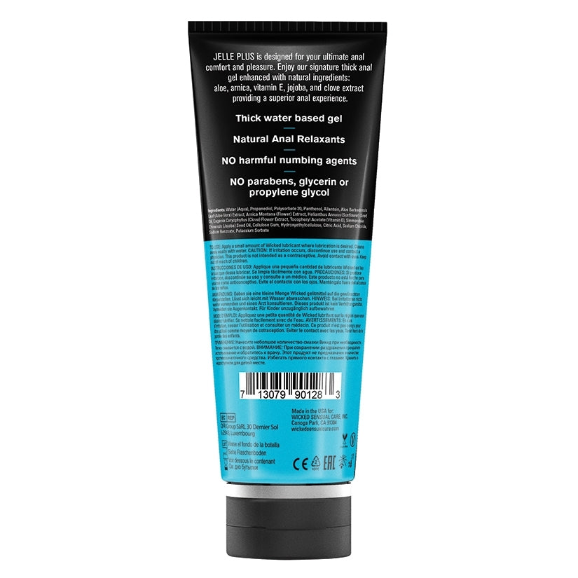 Wicked Aqua Jelle Plus Anal Lubricant with Relaxants 8oz - Image 2