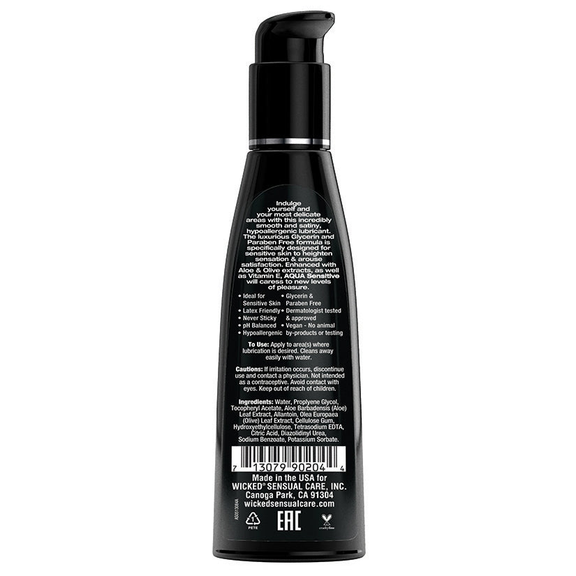 Wicked Aqua Sensitive Lube 4oz - Image 2