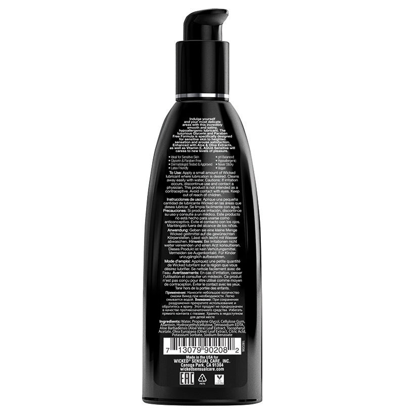Wicked Aqua Sensitive Waterbased Hypoallergenic Lube 8oz - Image 2