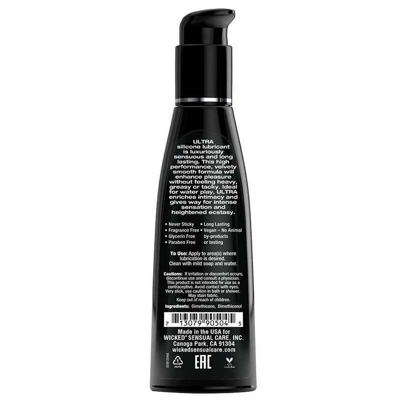Wicked Ultra Silicone Lube Fragrance Free 4oz - Image 2