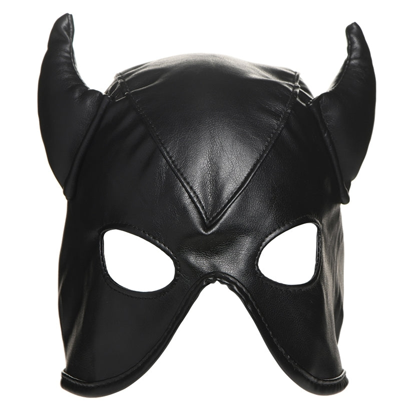Master Series Dungeon Demon Bondage Hood with Horns - Image 2