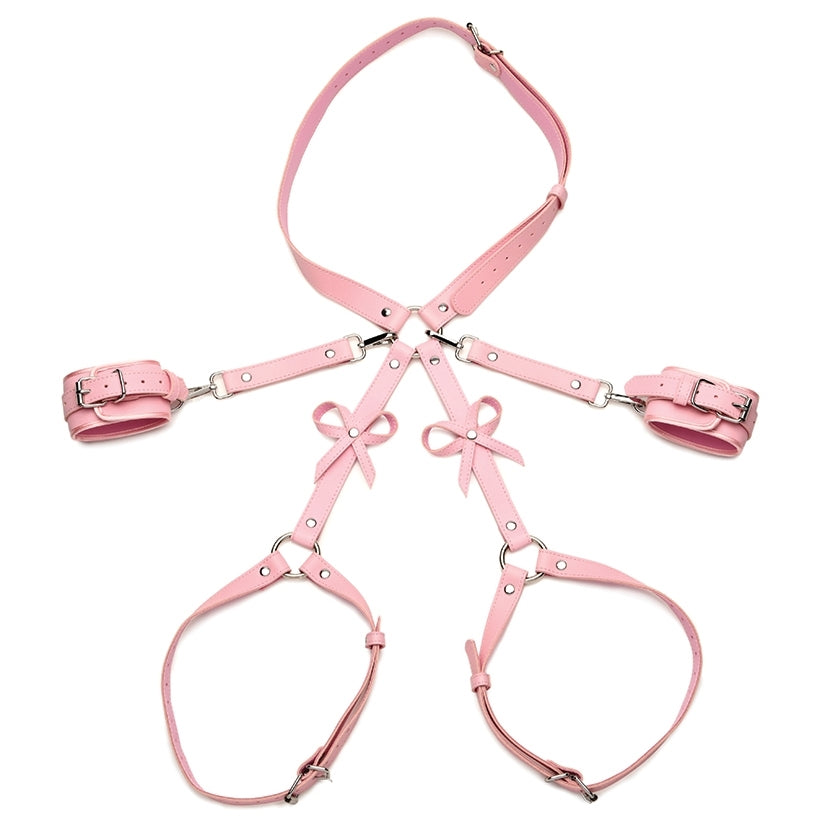 Strict Bondage Harness with Bows-Pink M/L - Image 2