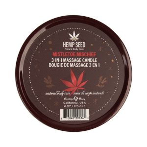 Earthly Body Hemp Seed 3-in-1 Massage Candle Mistletoe Mischief 6 oz.